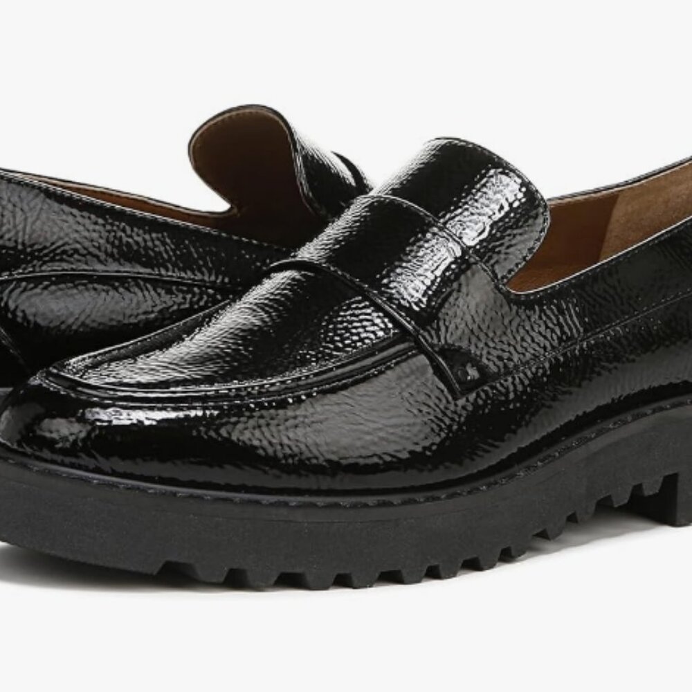 Franco Sarto CESTA faux patent leather platform loafer, size 8.5
